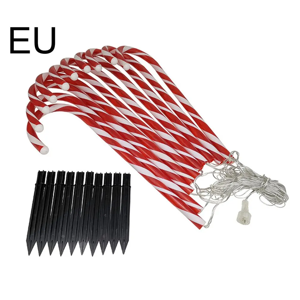 

10pcs LED Xmas Cane Lights Merry Christmas Pathway Walkway Light For Home Street Lamp Christmas Decoration EU