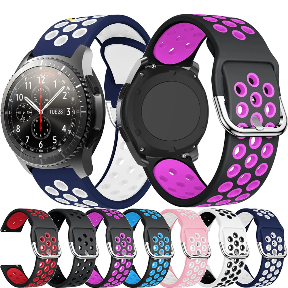

Soft silicone watchband for Huawei Watch GT replacement WatchBands For Samsung Gear S3 Fronter Galaxy Watch46mm smartwatch strap