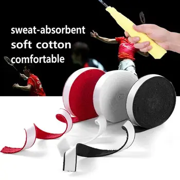 

1 carretel 10m anti-deslizamento raquete de badminton overgrip badminton cola algodão aperto overgrips toalha tênis m8u1