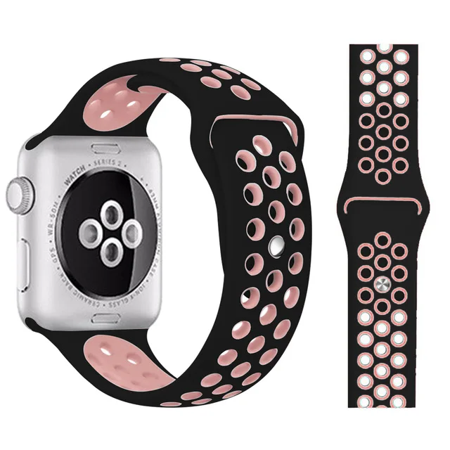 Band for Apple Watch 5 4 3 2 1 42MM 38MM soft Breathable strap Silicone Sports bands for Nike+ Iwatch series 5 4 3 40mm 44mm