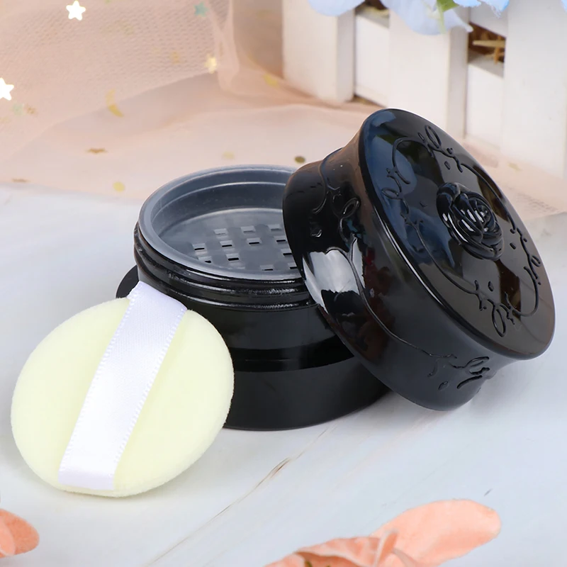 10g Flower Pattern Empty Loose Powder Box Jar Puff Packing Beads Container Powdery Cake Box Cosmetic Case