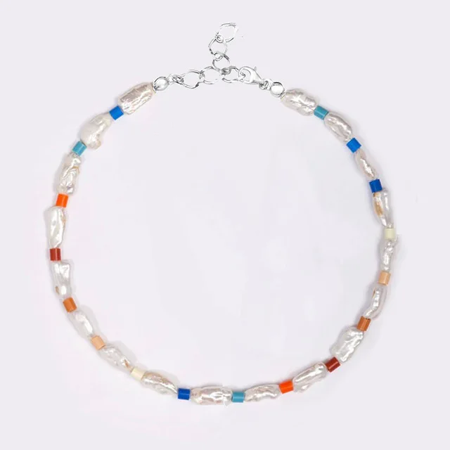 necklace Большая пресноводная жемчужина ожерелье росариос Католикос Чокеры бусы ожерелье без ожерелья модные ожерелья для женщин - Окраска металла: necklace