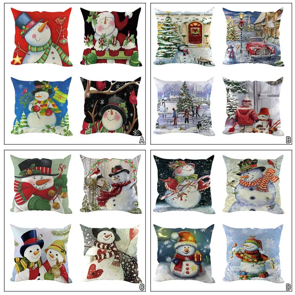 4PCS letter pillow case Christmas pillowcase nicolas cage dakimakura cotton pillowcase christmas zijden kussensloop 30S17 (6)
