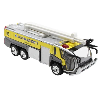 

1:32 Airport Fire Truck Fire Engine Electric Die-Cast Engineering Vehicles Car Model Toy with Sound Light Pull Back Gifts,Yellow