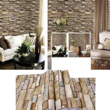 

3D Stone Brick Pattern Paper Wall Print Wall Decal Wall Deco Indoor Murals