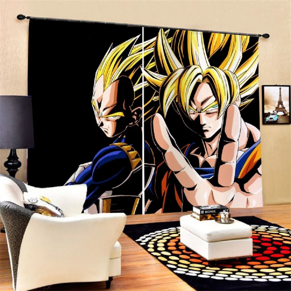 Custom Anime Dragon Ball Blackout Curtains Bedroom Livingroom Home Window Drapes 2 Panels for Kids Boys Home Decor Dropshipping
