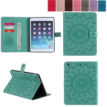 

For iPad Mini 1 2 3 Universal Leather Case Smart Awake Sleep Flip Cover Sunflower Fundas For iPad Mini 7.9" Capa