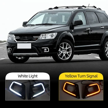 

CSCSNL 2Pcs For Fiat Freemont 2014 2015 2016 Turn Signal style Relay and 12V LED Car DRL Daytime Running Light with fog Lamp