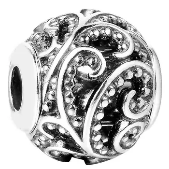 

Top Quality 925 Sterling Silver Bead Charm Openwork Lacework Freedom Beads Fit Pandora Essence Bracelet Bangle Diy Jewelry