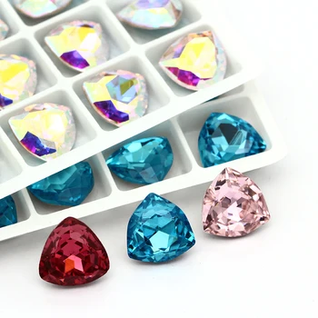 

12mm Sewing Garments Rhinestones AB Color Art Crafts Crystals K9 Glass Strass Pointback Wedding Dresses Decorations Stones