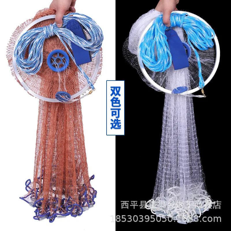 

Round Plates Seine Traditional Hand Net Aluminum Plate yi pao Network Net Spin Fishing Catch Fish Net Handmade Fishnet