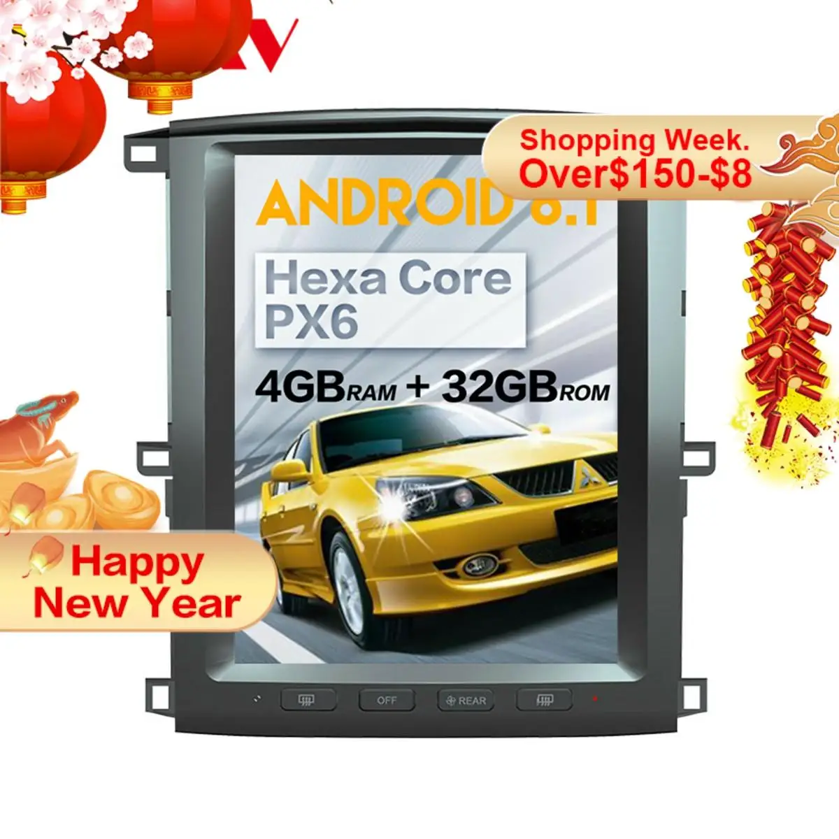 Вертикальный автомобильный мультимедийный плеер в стиле tesla Android 7 1 для TOYOTA LAND