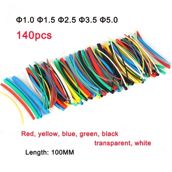 

140pcs 70pcs Heat Shrink kit 2:1 Insulation Sleeving Wire Cable Tubing Assorted Polyolefin Shrink kit assortment shrink tube