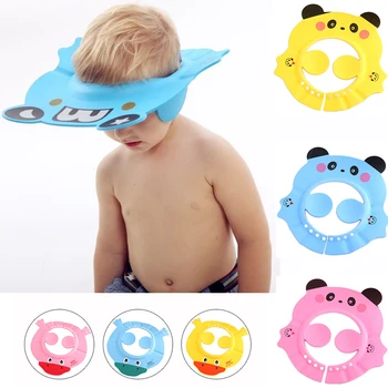 

Kids Baby Cartoon Shower Cap Adjustable Waterproof Shampoo Cap Children Ear Guard Protect Kids Bath Visor Haircut Hat