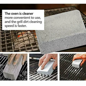 

1pcs Barbecue Cleaning Stone Home BBQ Barbecue Cleaning Gray Environmental Protection Tool Brush Kitchen Barbecue Cleaning Brick