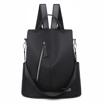 

Women Anti-Theft Backpack Female Simple Casual Solid Color Knapsack for Travel Waterproof Large Capacity Shoulder Bag