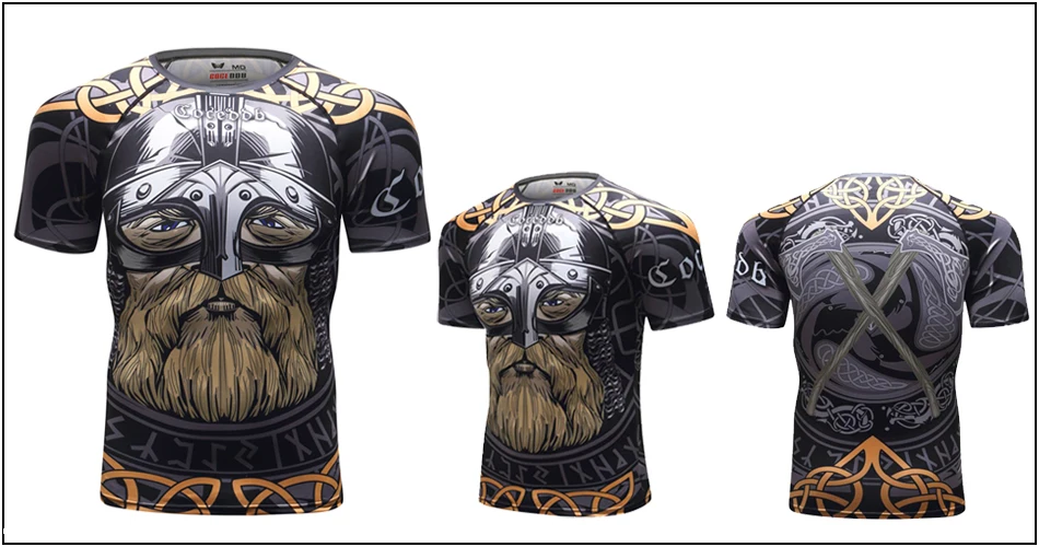 Новинка! Мужская футболка UFC MMA для тренировок, сжатия, с длинным рукавом, BJJ, 3D, для фитнеса, колготки, Мужская Рашгард, футболка+ брюки для мужчин' s, ткань