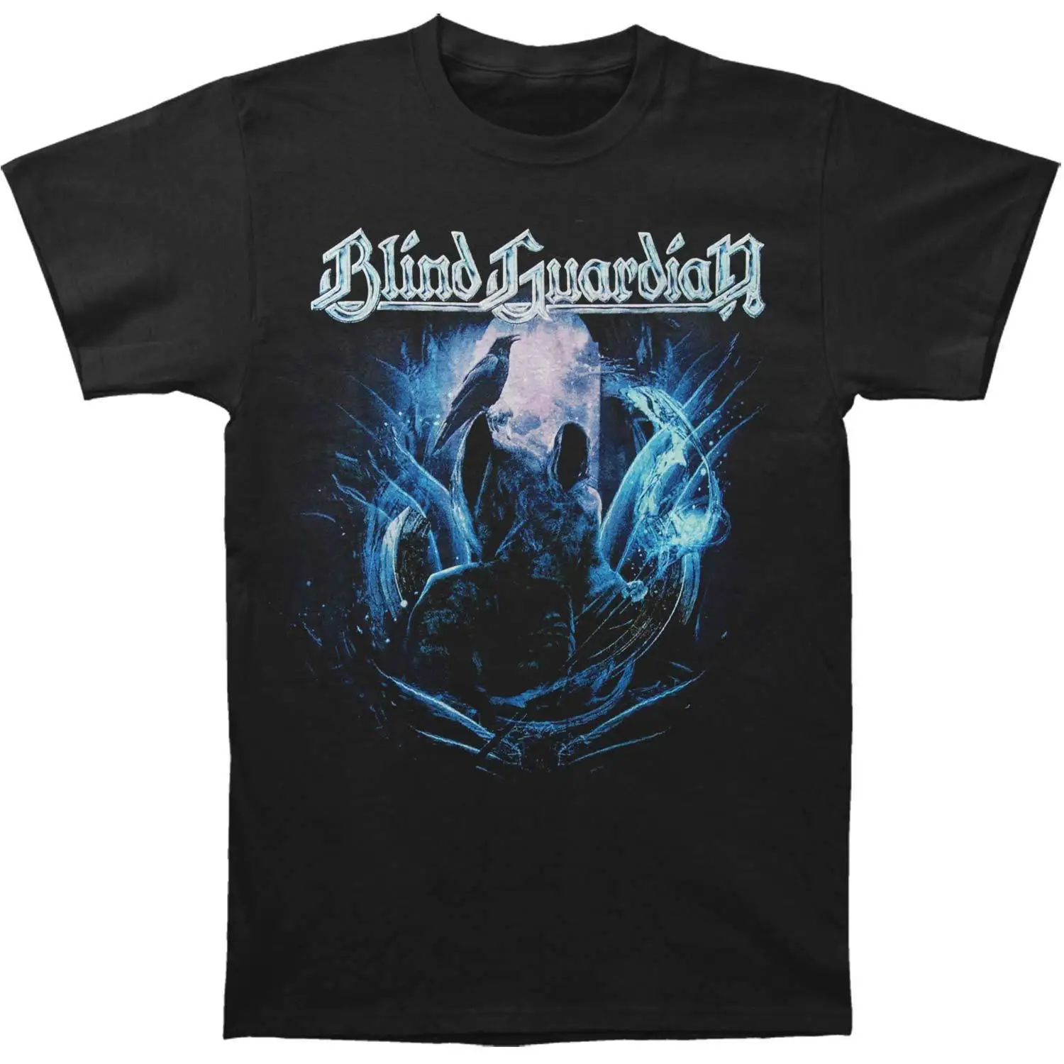 Мужская черная футболка Blind Guardian с изображением Жнеца ворона хорошее качество