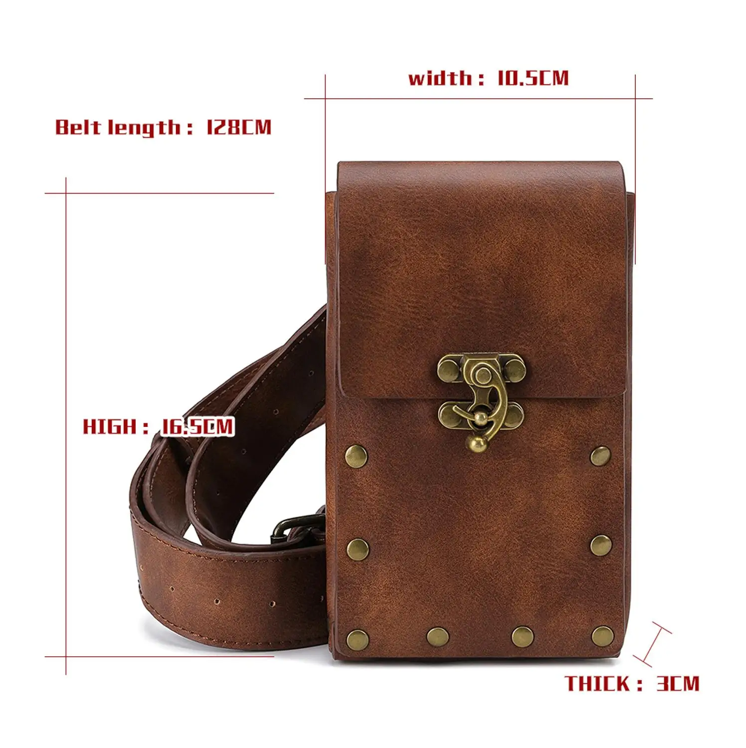 Medieval Purse Leather Saddle Belt Wallet Men Women Steampunk Viking Pirate Costume Antique Gear Cosplay Accessory for Adult