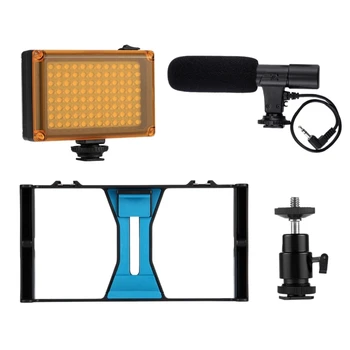 

PULUZ PKT3022 Photography Portable Rig Stabilizer Holder with Video Light Microphone for Smart Phone Travel Carry Bracket Clip