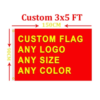 Custom Flag 3x5 FT Hot Sell Banner Flying Free Design Polyester Sports Advertising Car Decoration Home Gift Party Indoor Outdoor 1
