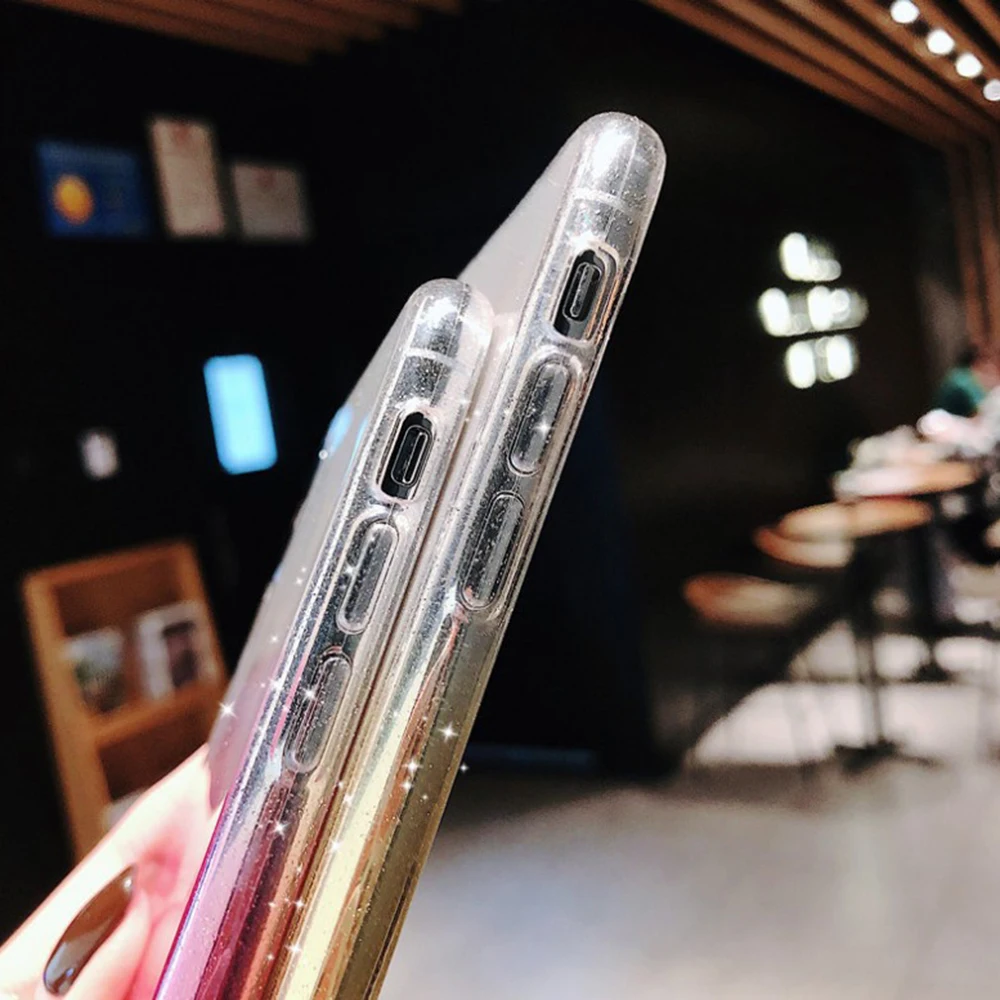 Блестящий прозрачный мягкий силиконовый чехол для iPhone X XR XS 11 Pro Max 8 7 6 s Plus|Бамперы|