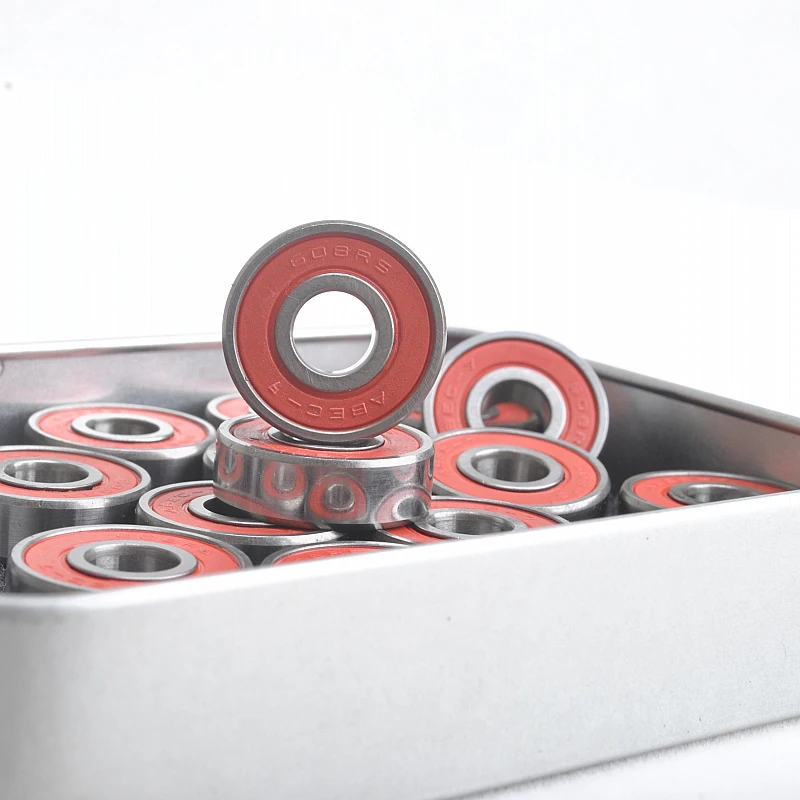 16pcs/pair Skateboard Bearings 608ZZ ABEC-9 Chrome Steel Roller Skate Bearings Ice Skate Bearings Red Bearings
