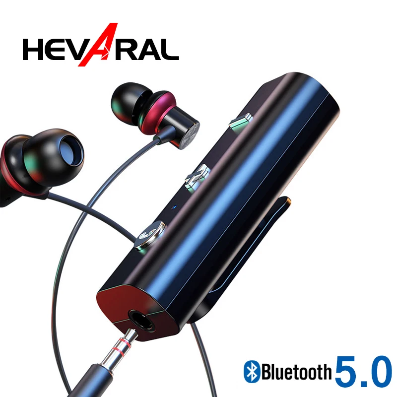 Беспроводной приемник HEVARAL с Bluetooth 5 0 и спортивным зажимом для наушников
