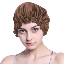 Женская шелковая шапка для сна, ночная шапка, уход за волосами, эластичная лента, головные уборы