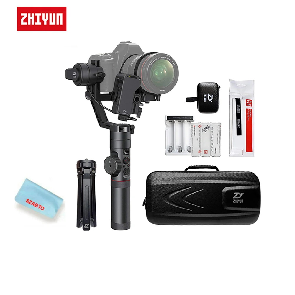 

ZHIYUN Official Crane 2 New Stabilizer Gimbal Handheld for AllSLR CamerasCanon5D2/3/4, withFollowFocusTripod CameraControl Cable