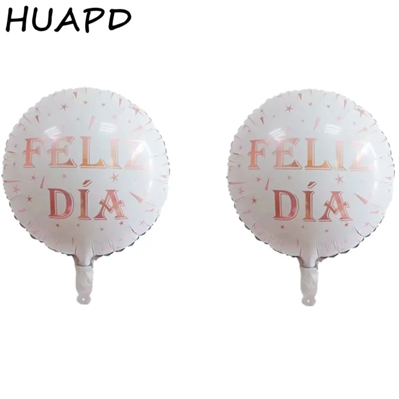 10 шт./лот 18 дюймов белый круглый Feliz DIA Испанский С Днем Рождения вечерние фольги