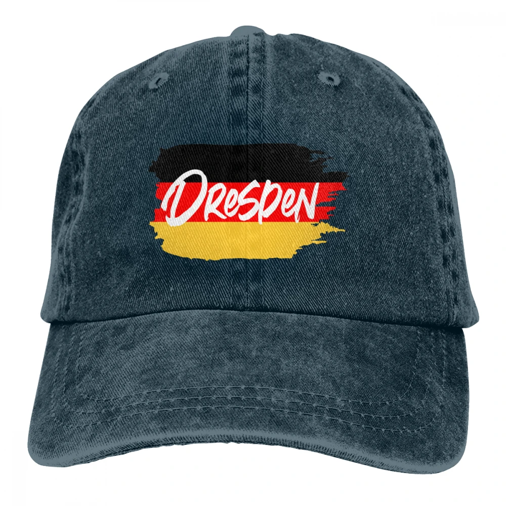 Дрезден Германия Флаг Casquette темно-синий унисекс Мужские Женские деним бейсболка с ремешком кепки Регулируемый Гольф папа шляпа
