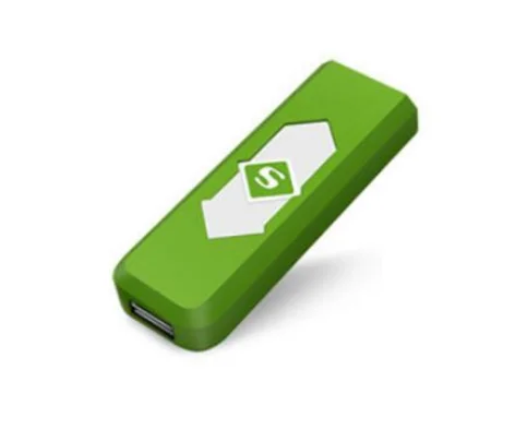 Перезаряжаемый USB ветрозащитный беспламенный Электрический электронная зарядка прикуриватель бездымный супер зажигалки Человек A - Цвет: Green