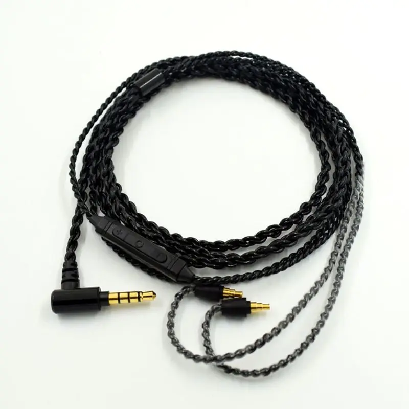 Cable Silver Plated Cord for IE40 PRO Headphones with Mic Volume Control X3UB