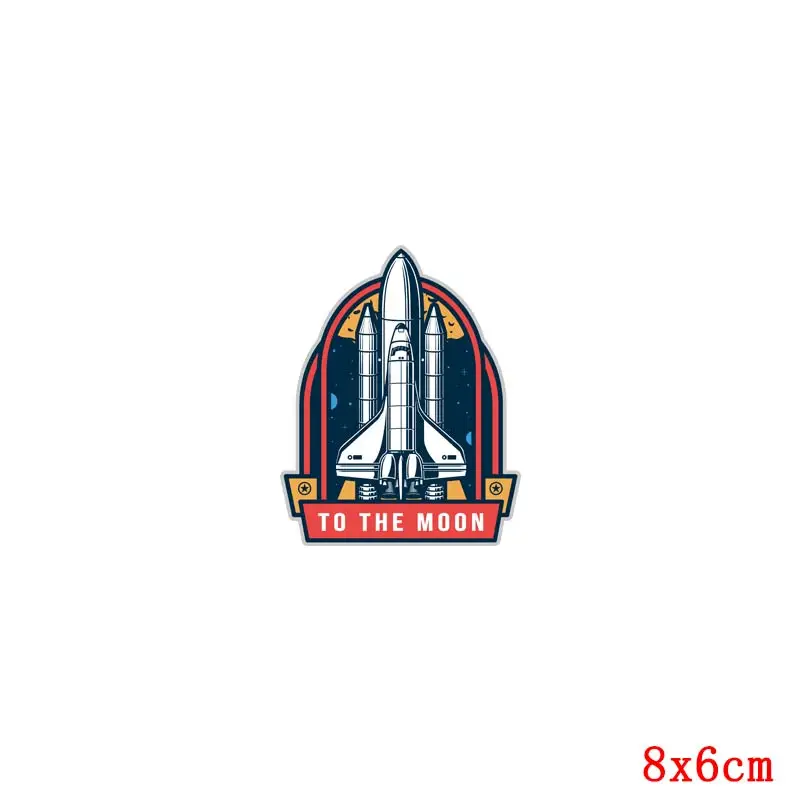 Space Aline Patch Iron On Transfers For Clothing Spacecraft UFO Thermo Stickers On Clothes For Kids Stickers Heat Transfer DIY - Цвет: TH1910