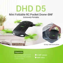 Новое поступление DHD D5 селфи FPV Дрон с HD камерой складной RC карманные дроны телефон управление Квадрокоптер мини Дрон VS JJRC H37 523