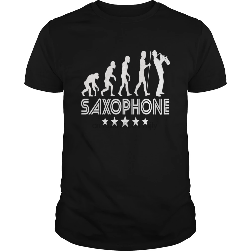 Men tshirt Retro Saxophone Evolution - Mens O Neck T-Shirt by Canvas cool Printed |