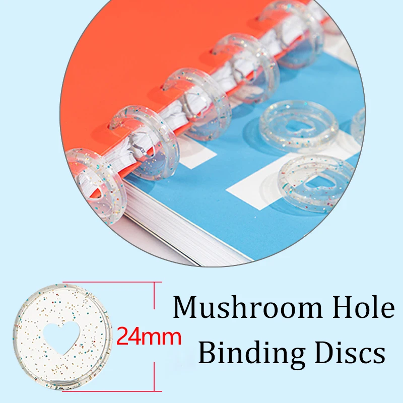 100pcs 24mm Colorful Heart Binder Plastic Matte Notebook Ring Mushroom Hole  Discs Button DIY Scrapbook Accessories Office Suppli - AliExpress