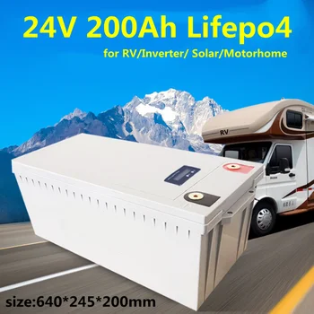 Batteria GTK 24V 200Ah Lifepo4 con 100A BMS per inverter solare RV EV AGV Carrello da golf Alimentazione di backup