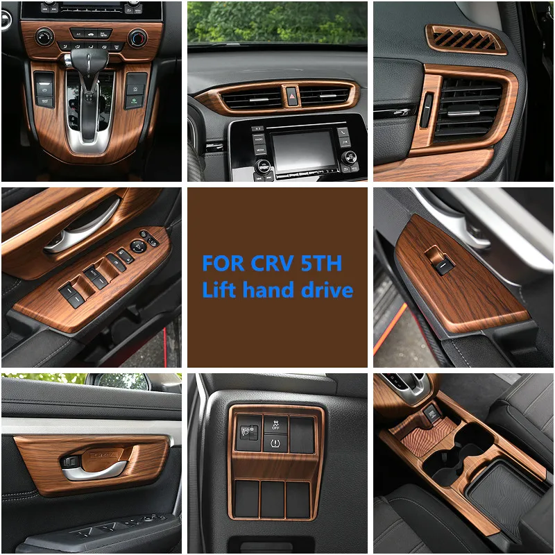 Аксессуары для Honda CRV 5TH LHD 2017 2018 2019 персиковое дерево зернистость интерьер ABS