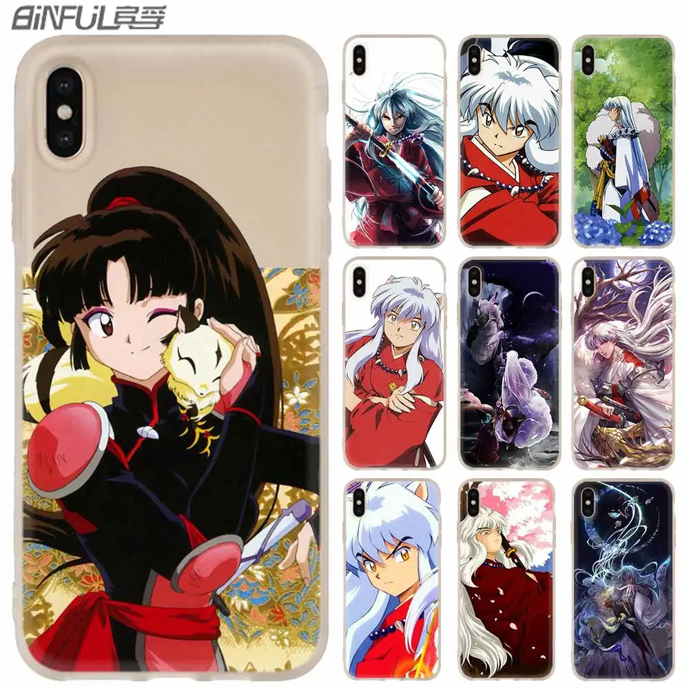 Мягкий чехол для iPhone 12 11 Pro X XS Max XR 8 7 6 Plus 5s SE 2020 S 1 Mini Cover Inuyasha Japan Anime|Бамперы| |