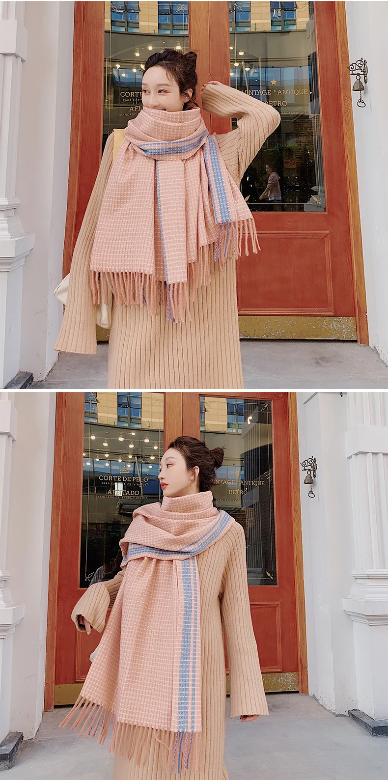 China silk Autumn and winter Women fashion Two sided Cashmere Soft Scarf female Collar scarf warm headcloth lady wool shawl