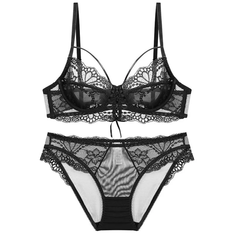 Rocwickline New Summer and Autumn Women's Bra set Nylon Solid Patchwork Lace Embroidery Back Closure Push Up sexy Lolita Style