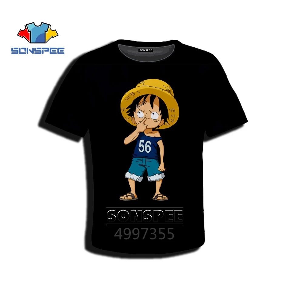 7 SONSPEE One Piece Брук Харадзюку уличная одежда для маленьких мальчиков и девочек модная футболка аниме Повседневное мультфильм 3D топ с принтом футболки для детей A519 - Цвет: 7