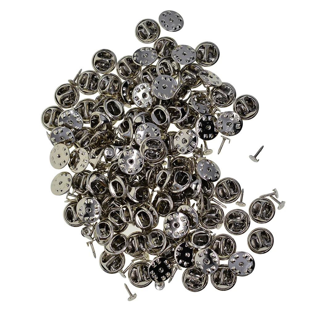 100 Pairs Brass Butterfly Clutch Tie Tacks Pin Back Replacement with 8mm Length Blank Pins for Craft Making