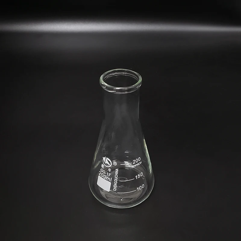 

3pcs Big B Conical flask,Wide spout with graduations,Capacity 200ml,O.D. of neck 35mm,Erlenmeyer flask with normal neck.