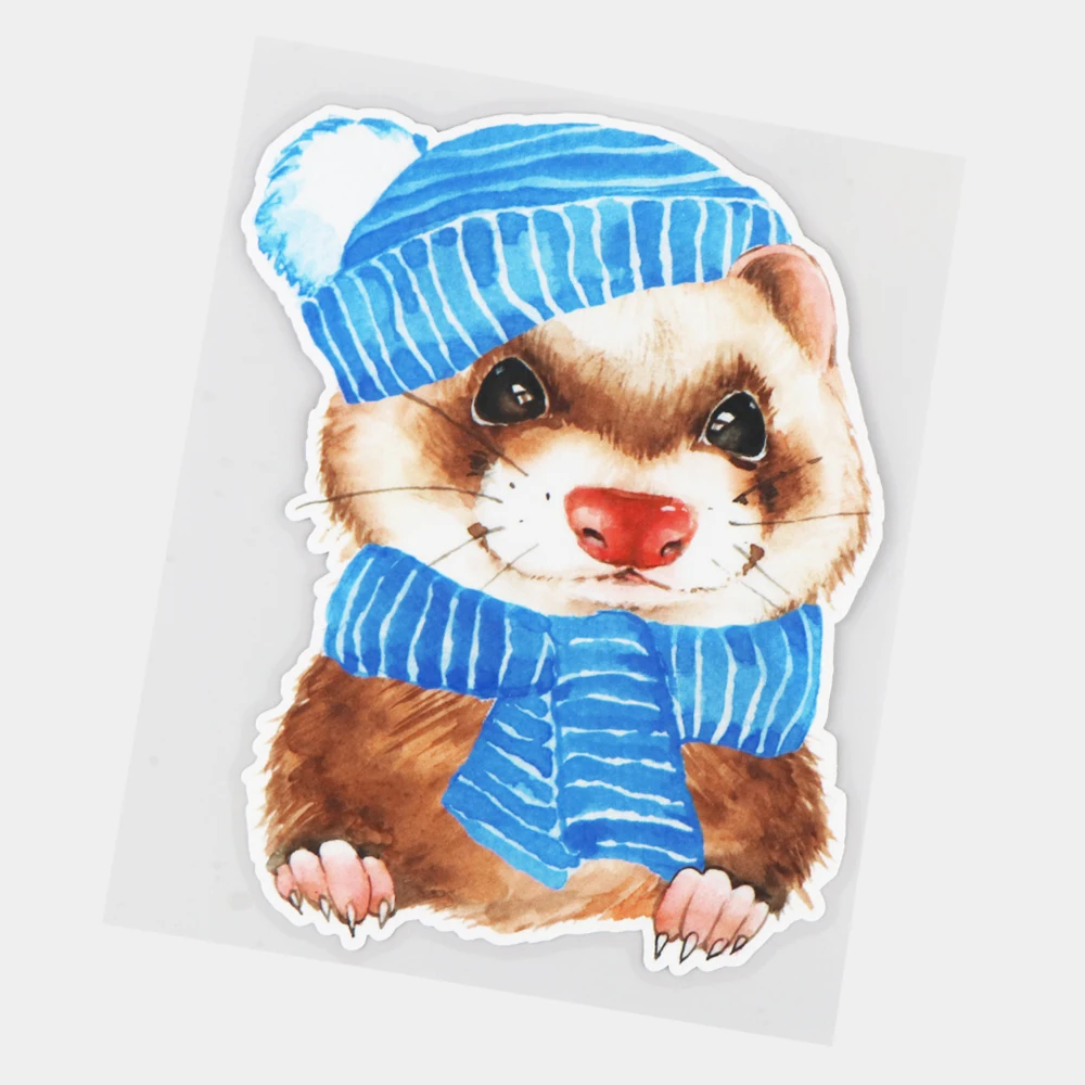 

JuYouHui Exterior Accessories Decal Watercolor Cute Mink Cartoon Window Decoration Decal Scratch Occlusion Car Stickers