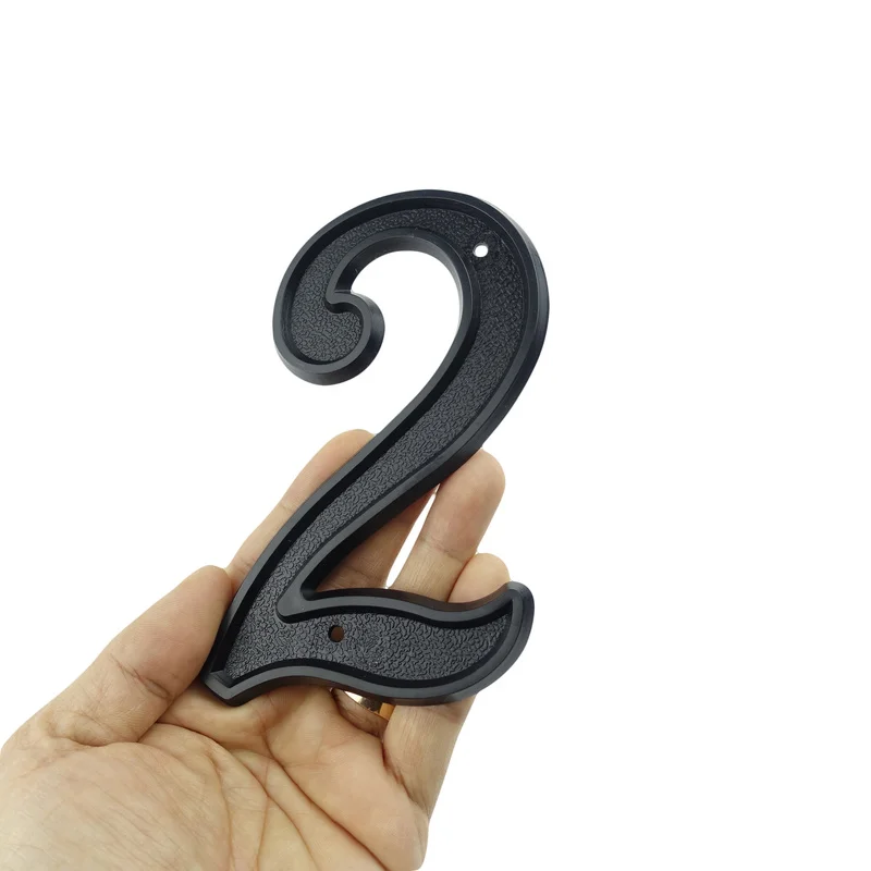 Big 3D House Number Door Home Address Numbers for House Number Digital Door Outdoor Sign 139mm 5.5 Inch #2 Black ABS Plastic house number signs,door signs,house numbers,number plate