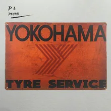 Dl-металлические жестяные вывески Yokohama обслуживание шин атмосферный сервис гаражные газовые железные картины, настенные декорации