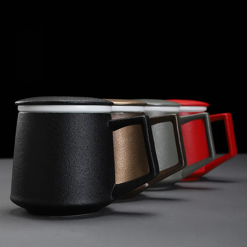 High-grade Ceramic Mug with Lid Tea Cup Filter Office Male Flower Tea Cup Business Gift